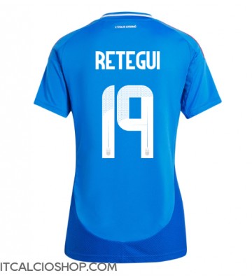Italia Mateo Retegui #19 Prima Maglia Femmina Europei 2024 Manica Corta